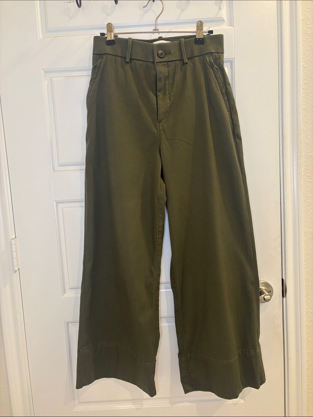 SPANX Olive Green Wide Leg High Rise Utility Pants Size S